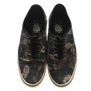 Cow Skull Vans Native American Navy Blue Mens 6.5 Womens 8 Western Print